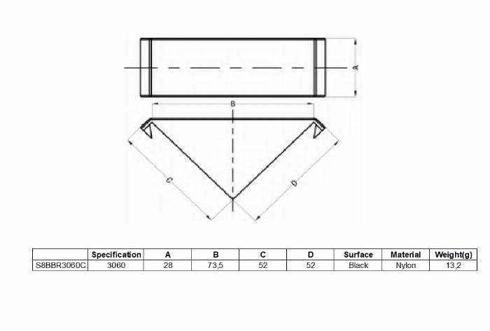 Cover Cap for bracket 30x60 B-Typ slot 8